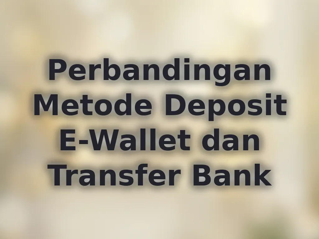Perbandingan Metode Deposit E-Wallet dan Transfer Bank